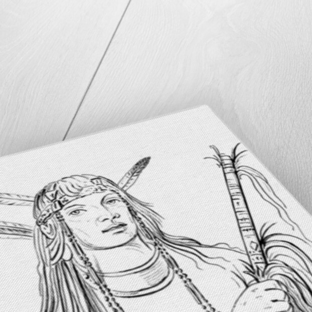 Portrait of 'Mouse Coloured Feather', Native American man by Myers and Co