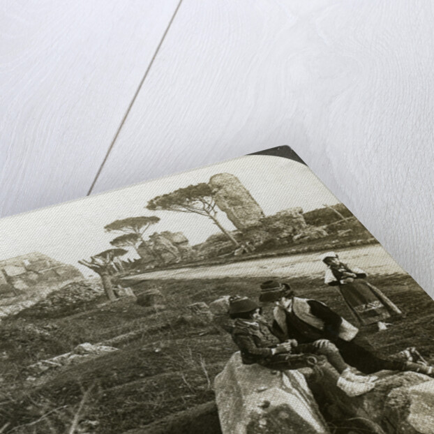 Tombs and children in traditional dress, Appian Way, Rome, Italy by Underwood & Underwood