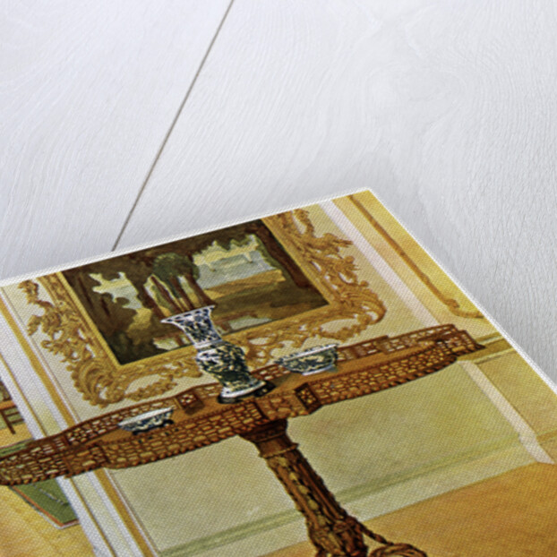 Shaped fret rimmed gallery table, Chippendale School by Edwin Foley