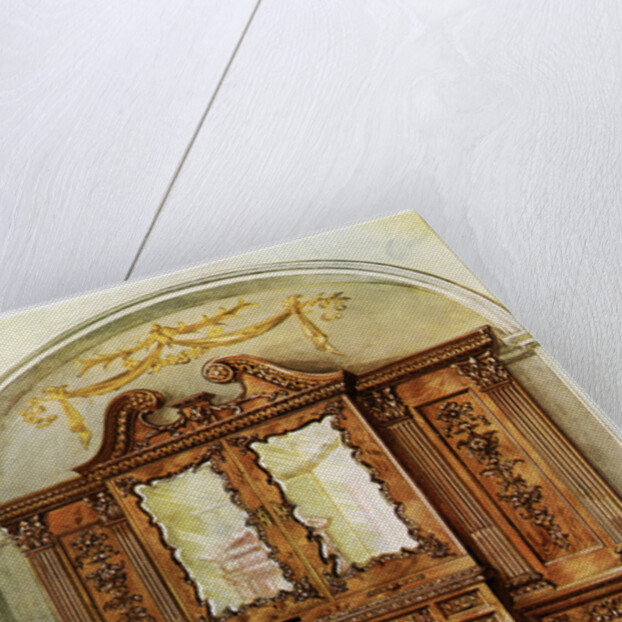 Carved enclosed mahogany bookcase, style of Chippendale, French influence by Edwin Foley