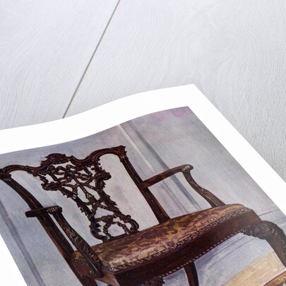 Mahogany armchair, style of Chippendale by Edwin Foley