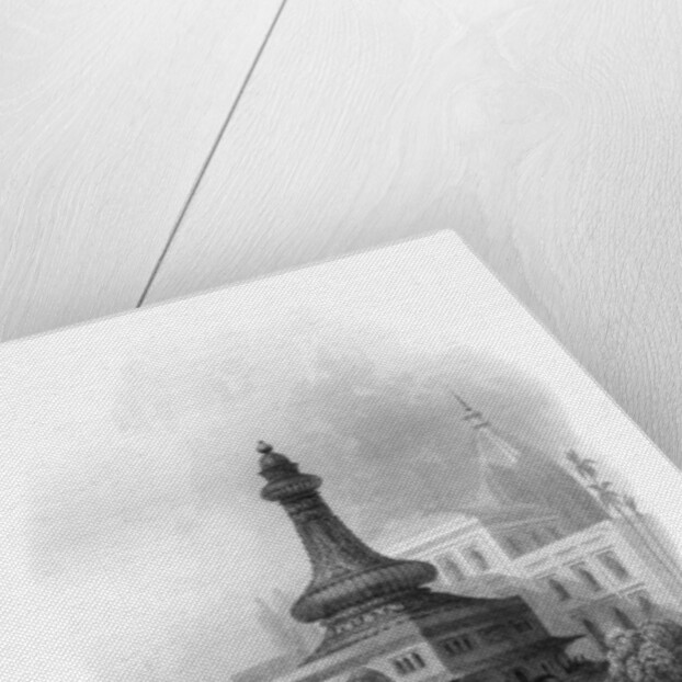 Ancient Temple at Kunkhul, With a Madrissa or Ancient College in the Background by Finden