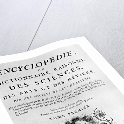 Title page of Denis Diderot's Encyclopedie by Anonymous