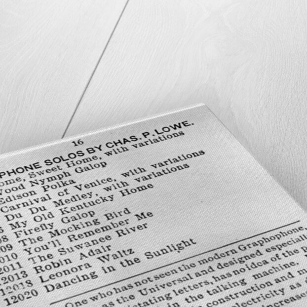 Page from the First Columbian Gramophone Catalogue by Anonymous