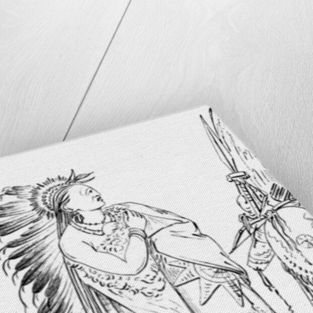 'Two Crows', Native American male of the Minataree tribe by Myers and Co