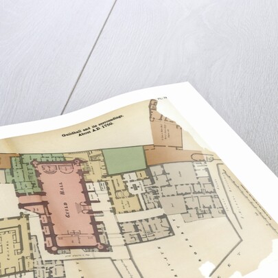 Plan of Guildhall and its surroundings, City of London by Anonymous