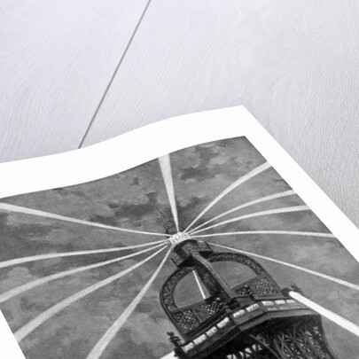 The electric light on top of the Eiffel Tower, Paris by Anonymous