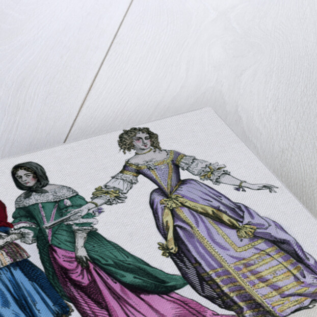 People in the fashions of 1665, and a lady of the court by Tamisier