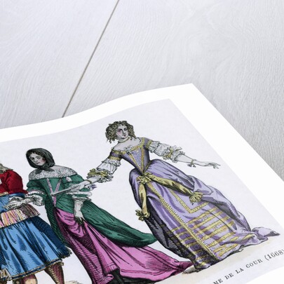People in the fashions of 1665, and a lady of the court by Tamisier