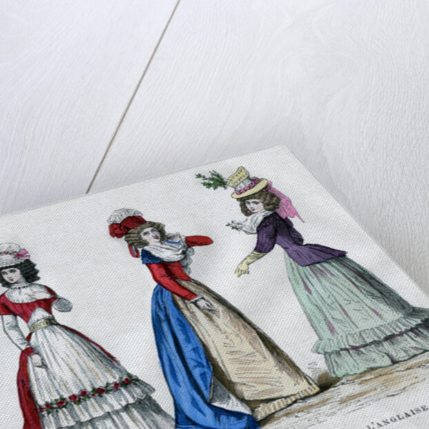 Circassian dress, 1796, English dress, 1789, and caraco housecoat by Anonymous