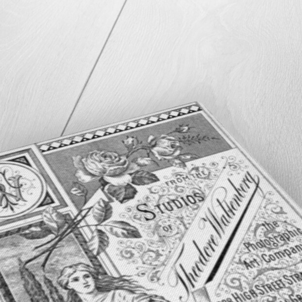 Back of a photograph promoting the studio of Theodore Waltenberg by Anonymous