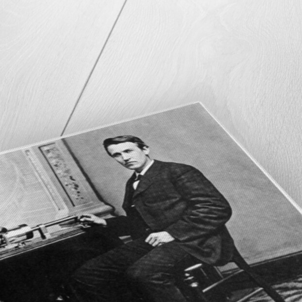 Thomas Alva Edison, American inventor, with his phonograph by Anonymous