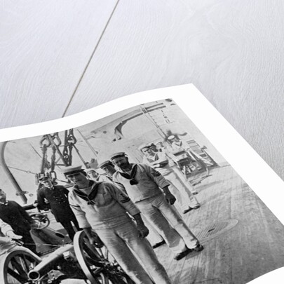 Drill with a light gun on board HMS Camperdown by Gregory & Co