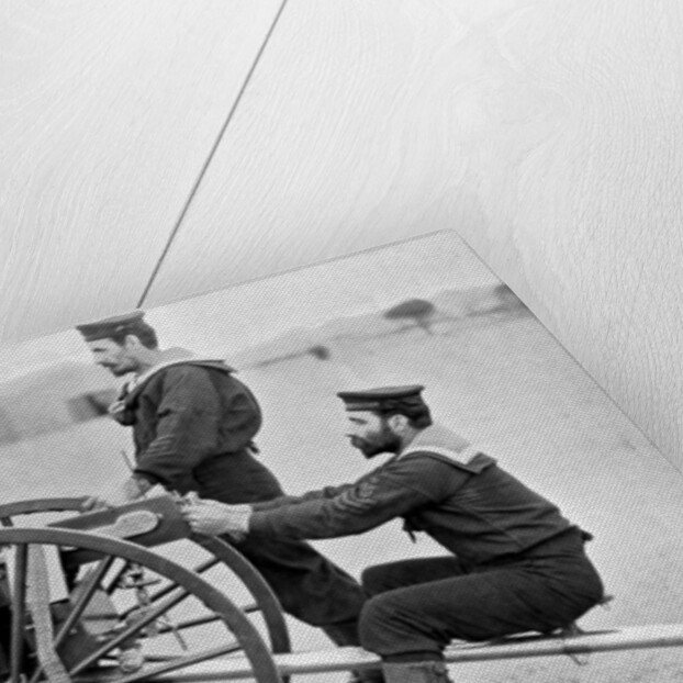 Royal Navy Maxim gun practice at Whale island, Portsmouth, Hampshire by Gregory & Co