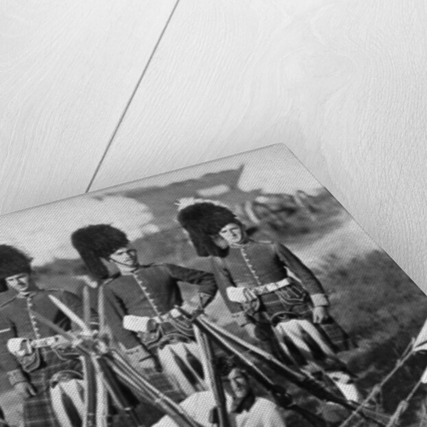A camp guard of the Seaforth Highlanders at the New Forest manoeuvres, Hampshire by Gregory & Co