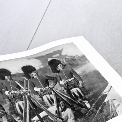 A camp guard of the Seaforth Highlanders at the New Forest manoeuvres, Hampshire by Gregory & Co