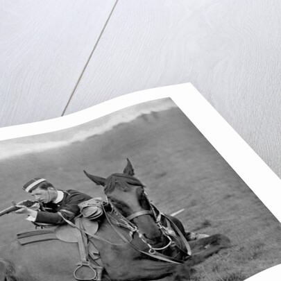 A dismounted lancer at a skirmishing display by Gregory & Co