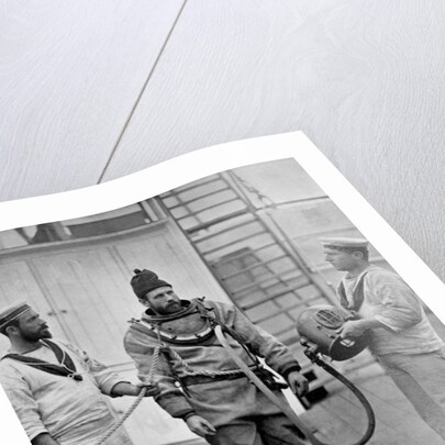 A diver from the battleship HMS Camperdown in his diver's dress by Gregory & Co