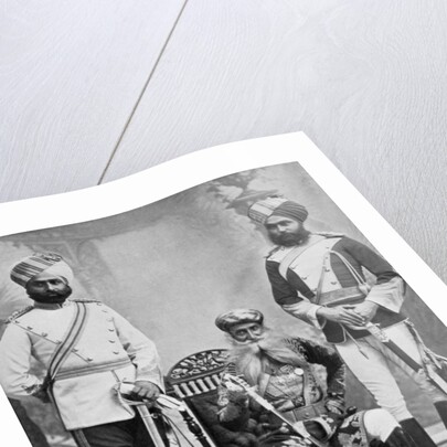 Three of the chief officers of the household troops of the Nizam of Hyderabad, India by Platin Portrait Studios