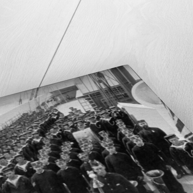 A marching out battalion parade on board the training ship HMS Lion by WM Crockett