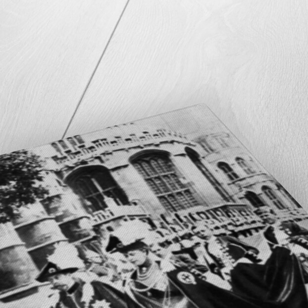 King George V and Queen Mary in the robes of the Knights of the Garter, Windsor by Central Press