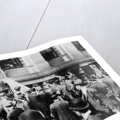 Anxious crowds outside the White Star Line office by Sport & General