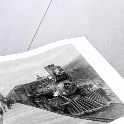 The first regular trans-continental train at Fernie, British Columbia, Canada by Anonymous