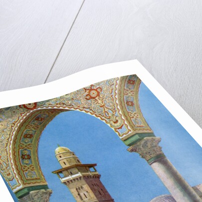 Islamic minaret on Temple Mount, Jerusalem, Palestine by Donald McLeish