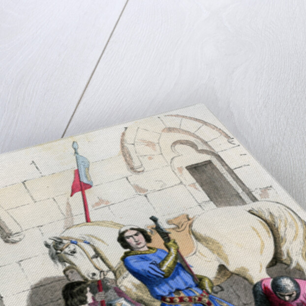 Knight served by a squire and page by Deghouly