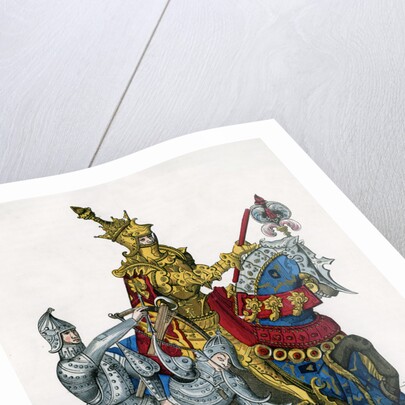 Charles VII, King of France, on horseback in full armour by Gautier