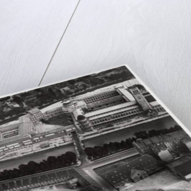 Aerial view of the Deutsches Museum, Munich, Germany, from a Zeppelin by Anonymous