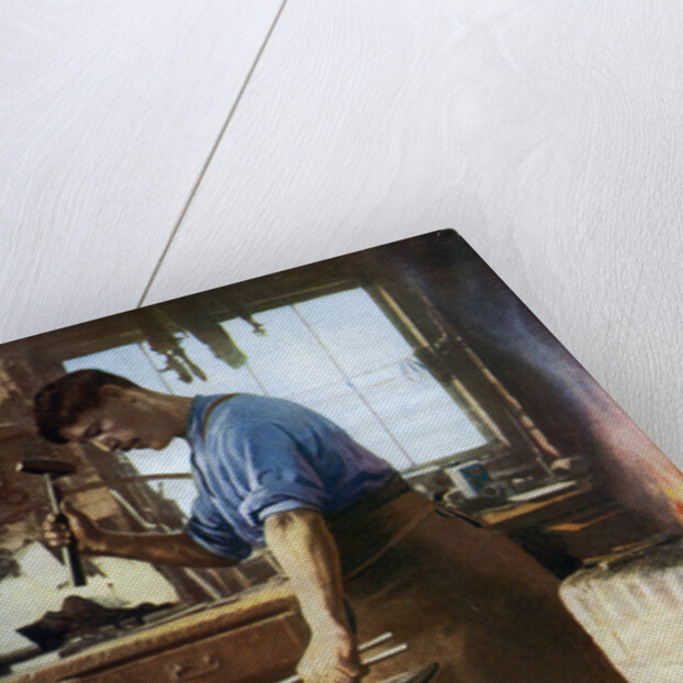 Blacksmith at work, England by Sidney H Nicholls