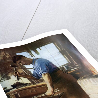 Blacksmith at work, England by Sidney H Nicholls