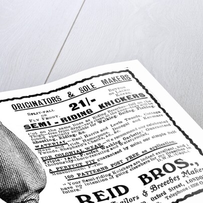Advert for Reid Bros, Sporting Tailors & Breeches Makers by Anonymous