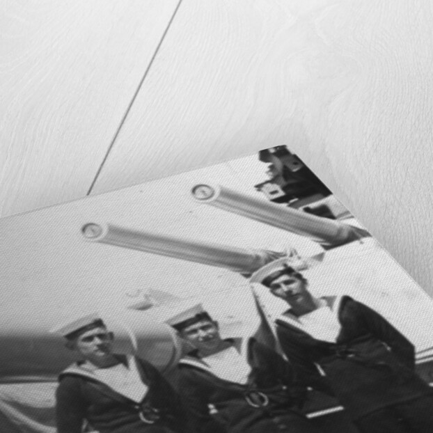'Ted and pals', three Royal Navy sailors on board a warship by Anonymous