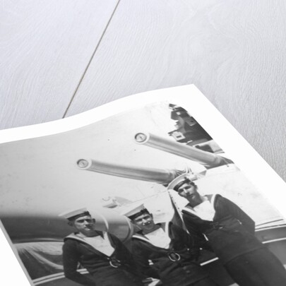 'Ted and pals', three Royal Navy sailors on board a warship by Anonymous