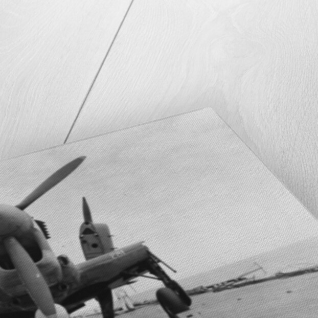 Fairey Firefly aircraft ready to be transported to the hangar lift, HMS Venerable by Anonymous