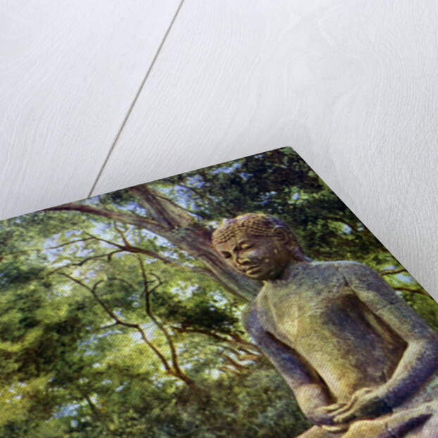 Stone Buddha, a relic of the past glory of Anuradhapura, Ceylon by Anonymous