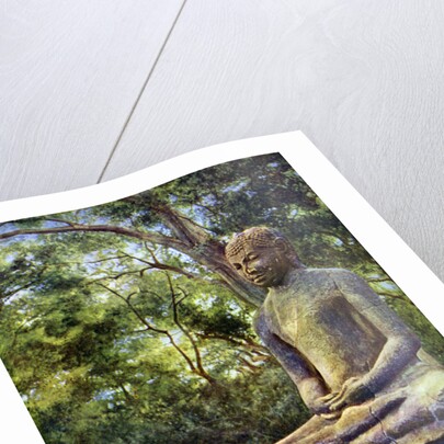 Stone Buddha, a relic of the past glory of Anuradhapura, Ceylon by Anonymous
