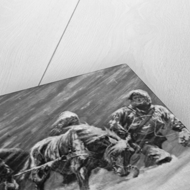 The trek during the snowstorm by Stanley L Wood