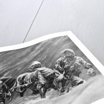 The trek during the snowstorm by Stanley L Wood