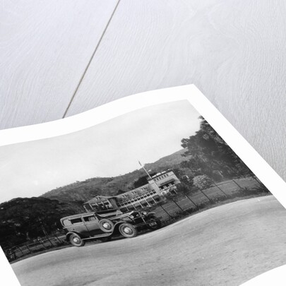 A Singer car in front of the Governor's house, Trinidad, Trinidad and Tobago by Anonymous