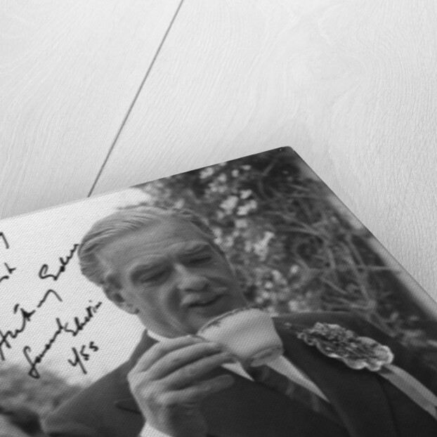 Anthony Eden, British Conservative politician, drinking a cup of tea by Anonymous