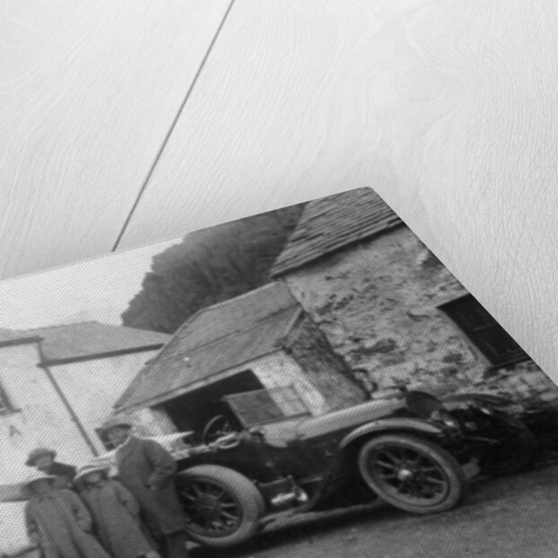 A family standing beside their car, Gorphwysfa Hotel, North Wales by Anonymous