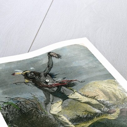 Indian scalping his dead enemy by Anonymous