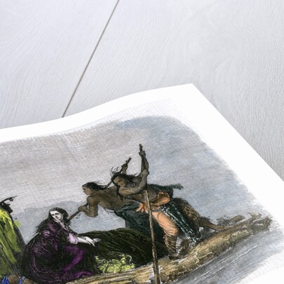 Comanches carrying off a captive girl by Anonymous