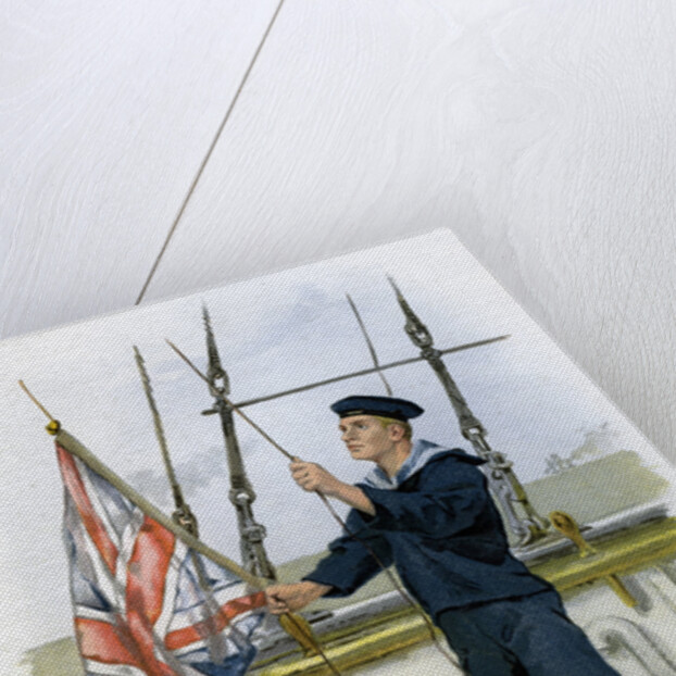 Royal Navy sailor signalling by William Christian Symons