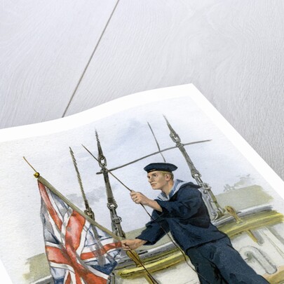 Royal Navy sailor signalling by William Christian Symons