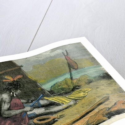 Tatooing a Maori chief by Anonymous