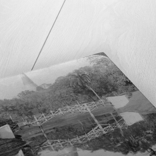 Fortress gardens and the Shwedagon Pagoda, Rangoon, Burma by Underwood & Underwood